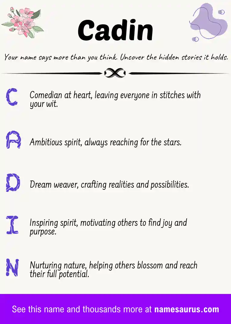 Acrostic poem about Cadin.