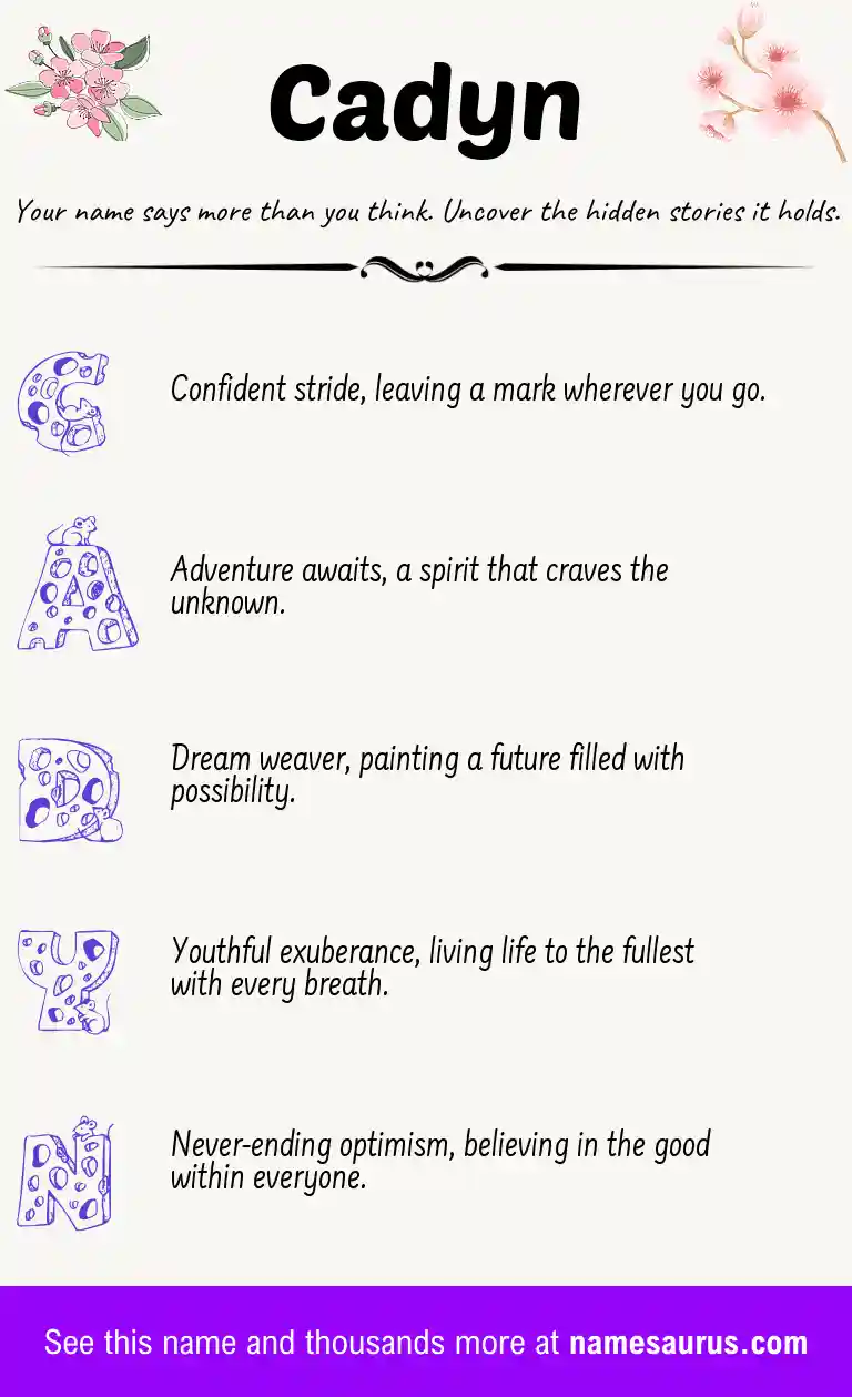Acrostic poem about Cadyn.