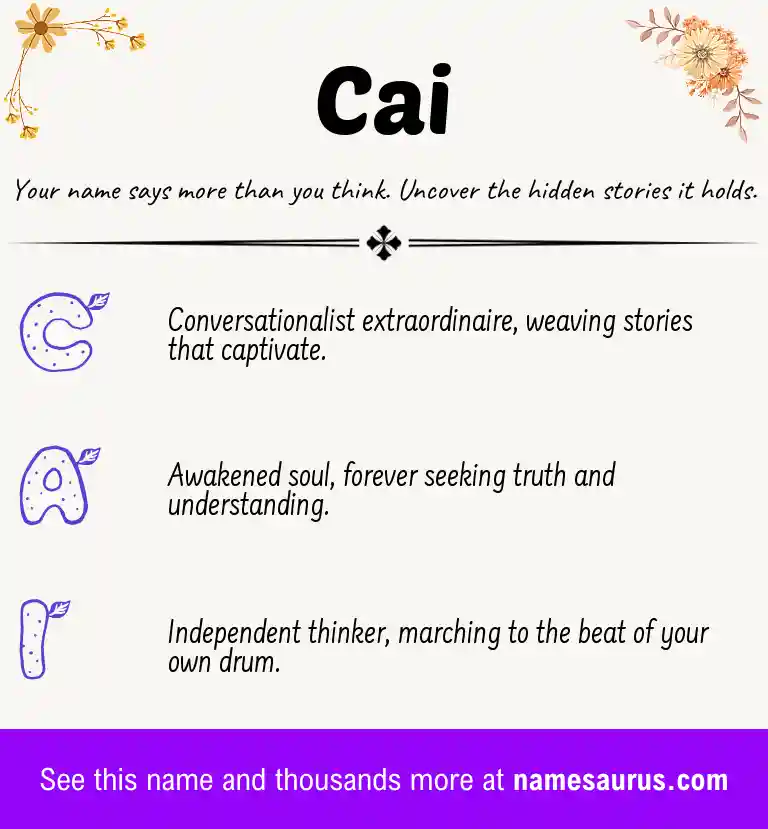 Acrostic poem about Cai.