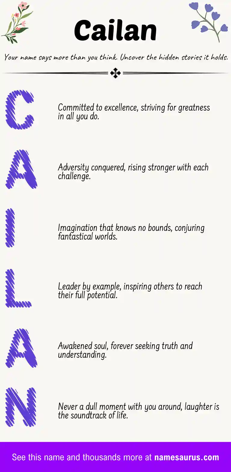 Acrostic poem about Cailan.