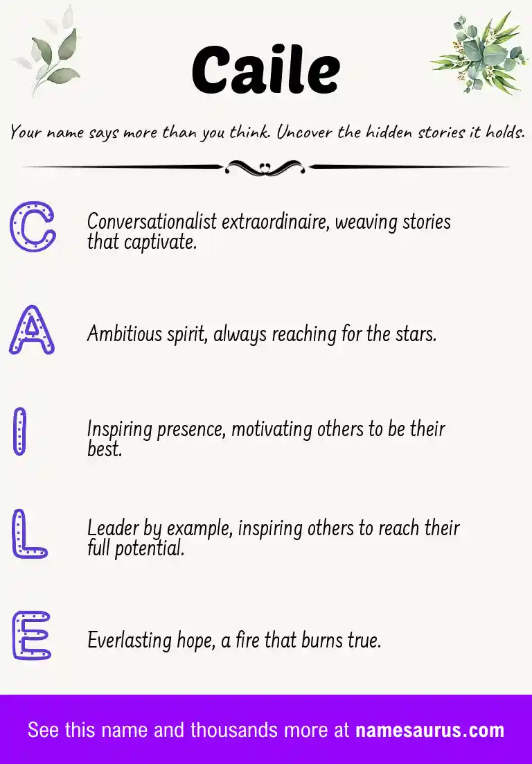 Acrostic poem about Caile.