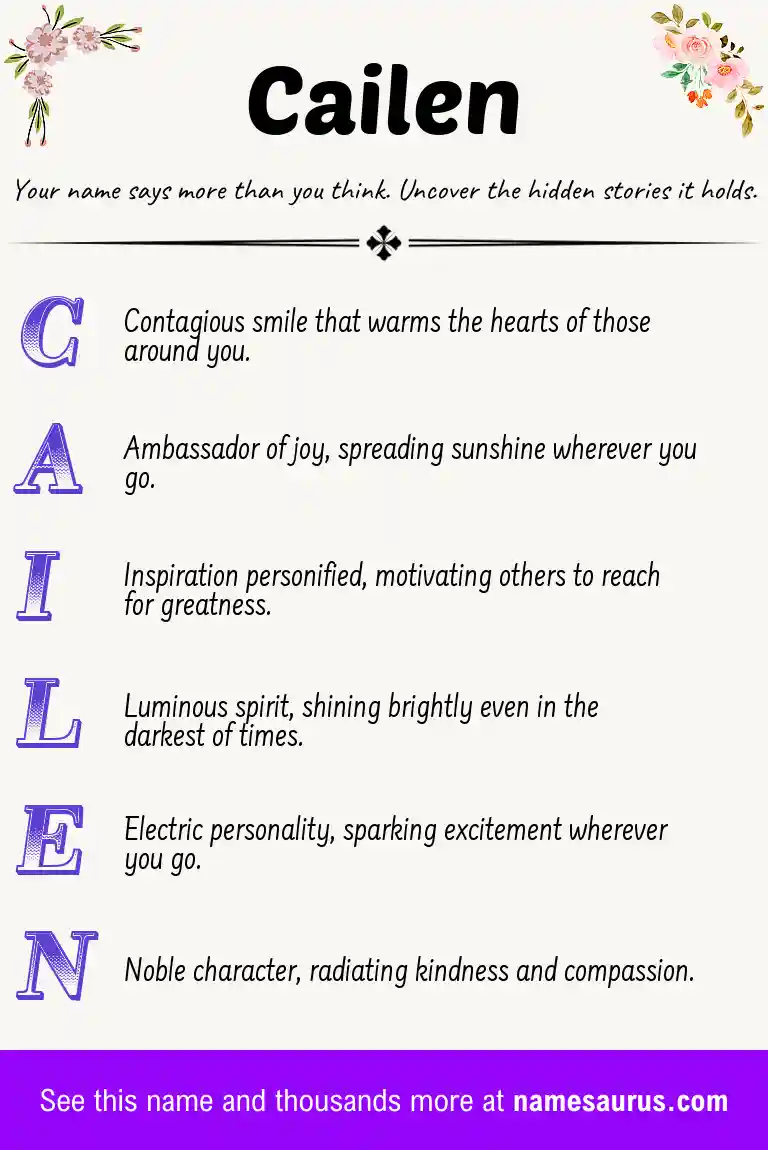 Acrostic poem about Cailen.
