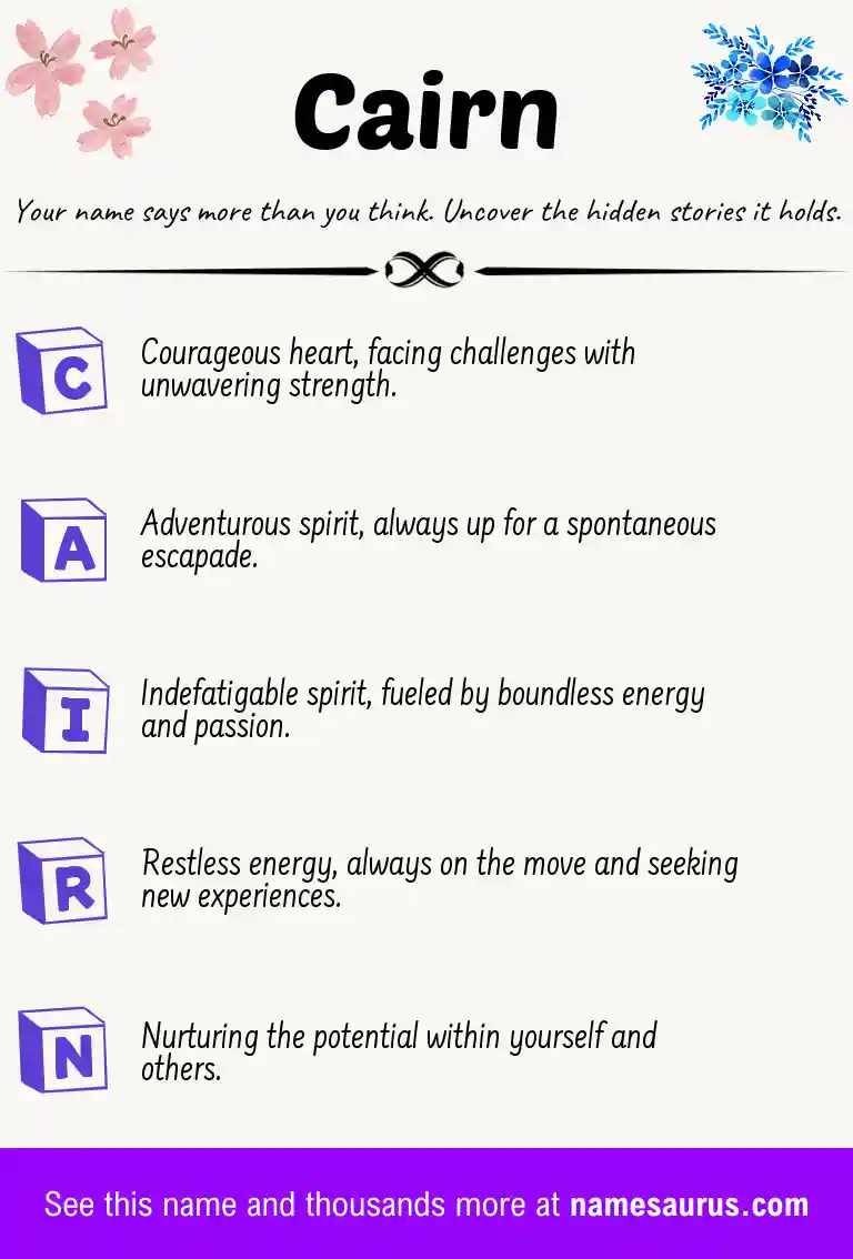 Acrostic poem about Cairn.