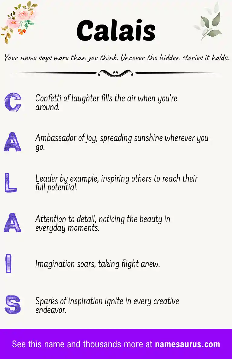 Acrostic poem about Calais.