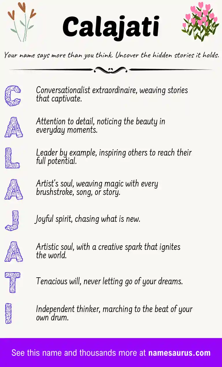 Acrostic poem about Calajati.