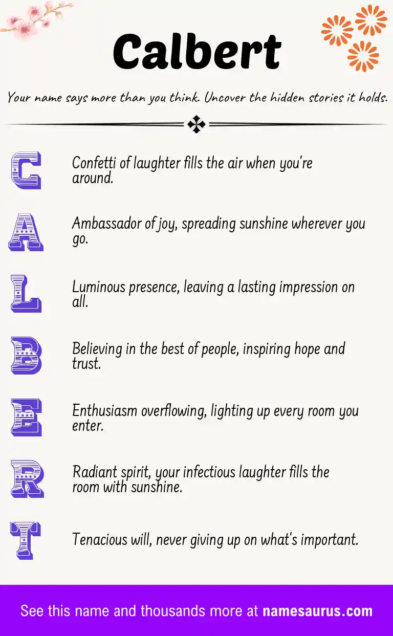 Acrostic poem about Calbert.