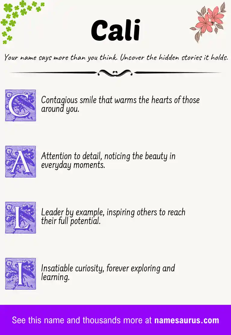Acrostic poem about Cali.