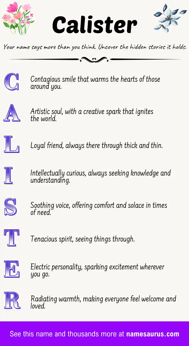Acrostic poem about Calister.