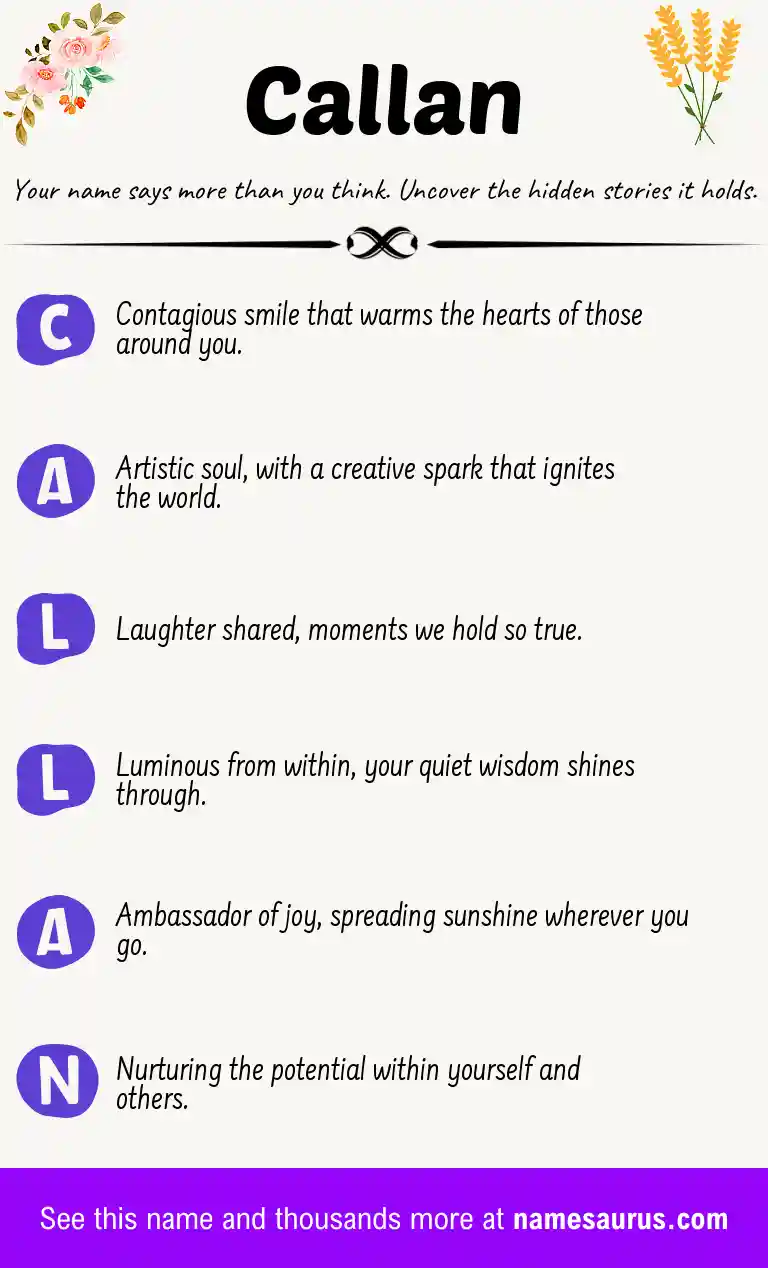 Acrostic poem about Callan.