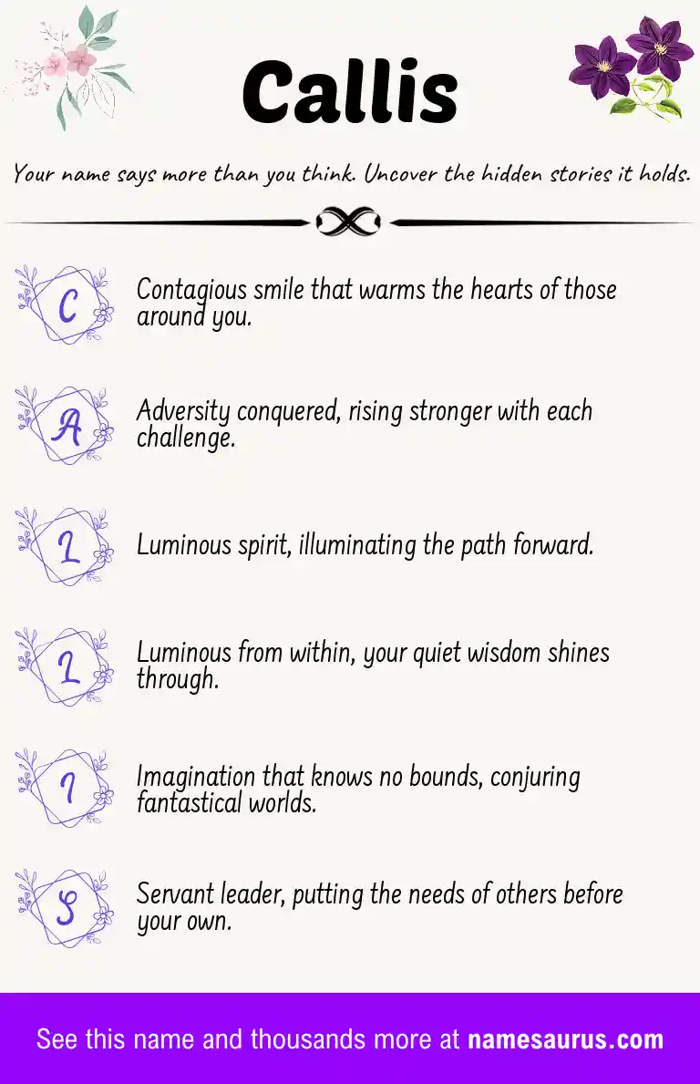 Acrostic poem about Callis.