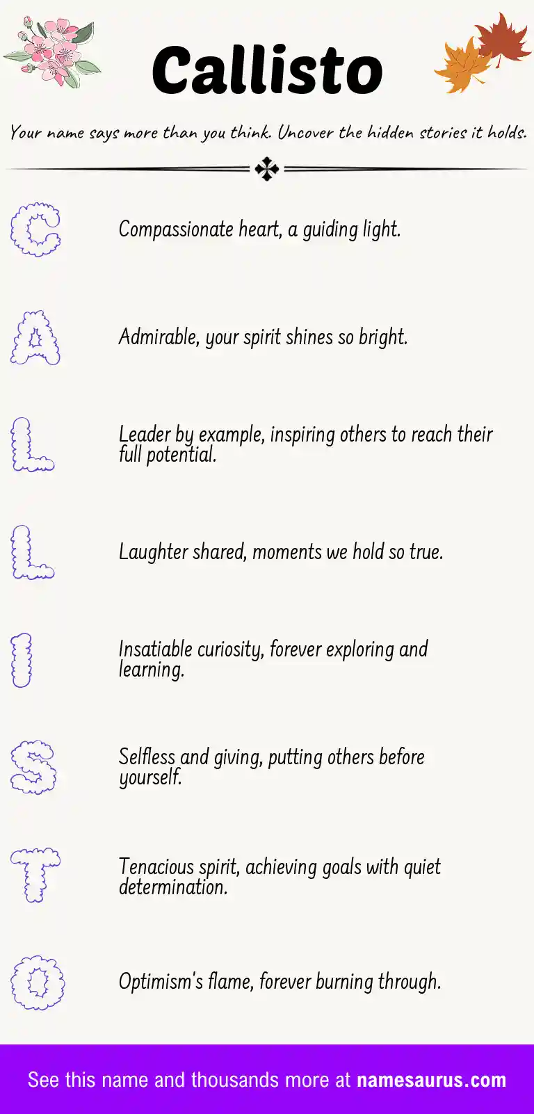 Acrostic poem about Callisto.