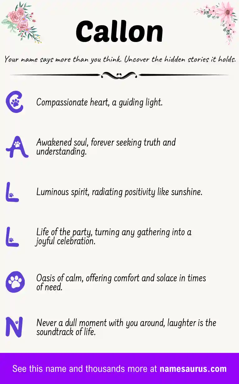 Acrostic poem about Callon.