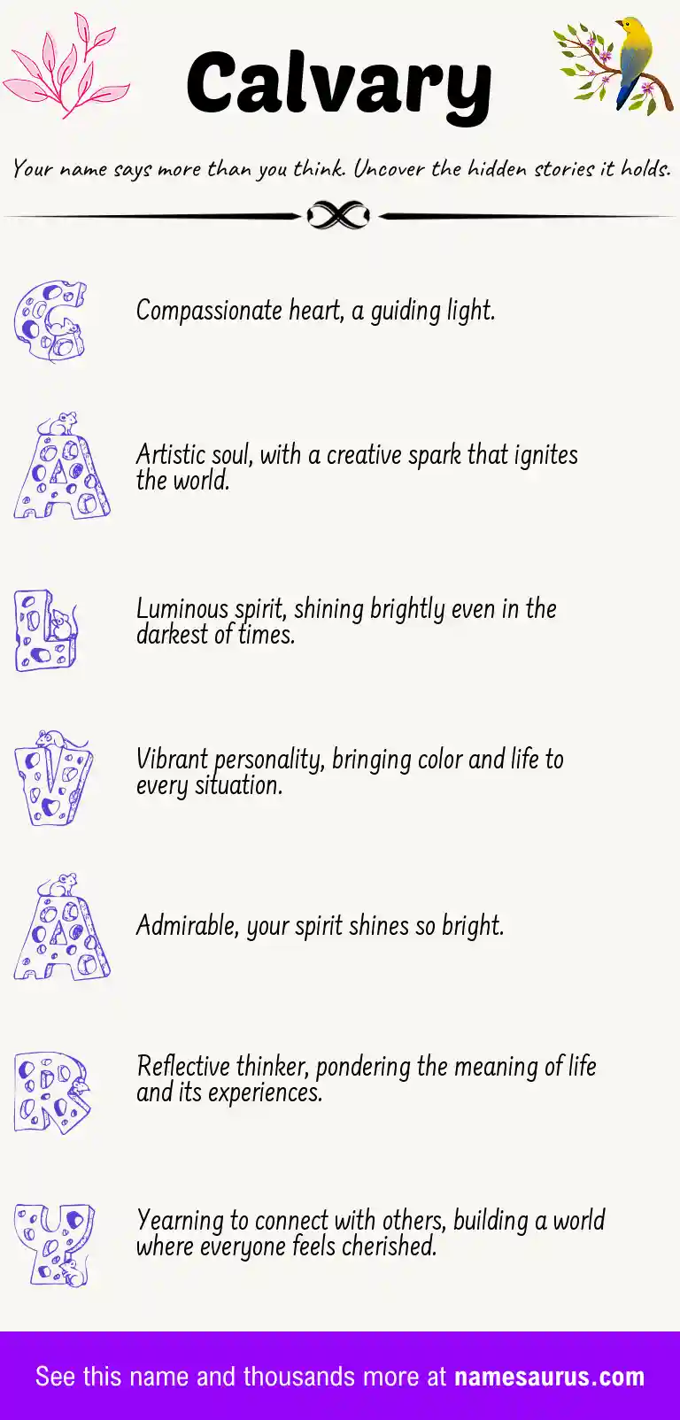 Acrostic poem about Calvary.