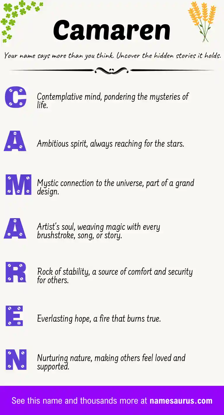 Acrostic poem about Camaren.