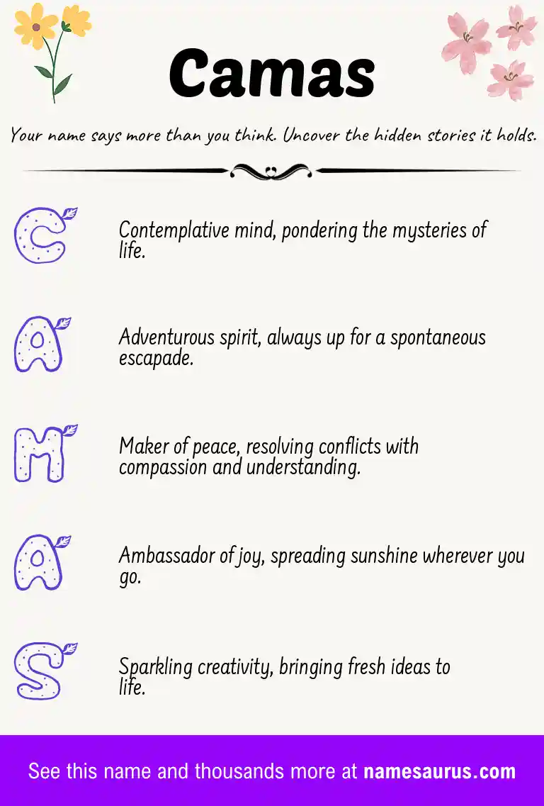 Acrostic poem about Camas.