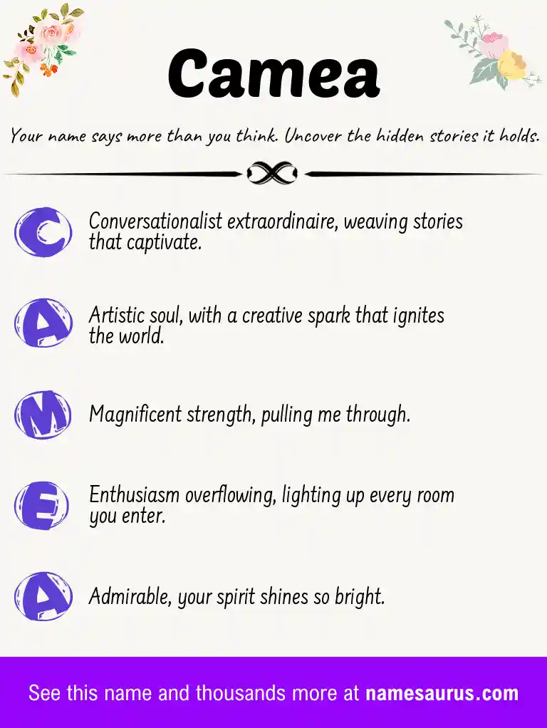 Acrostic poem about Camea.