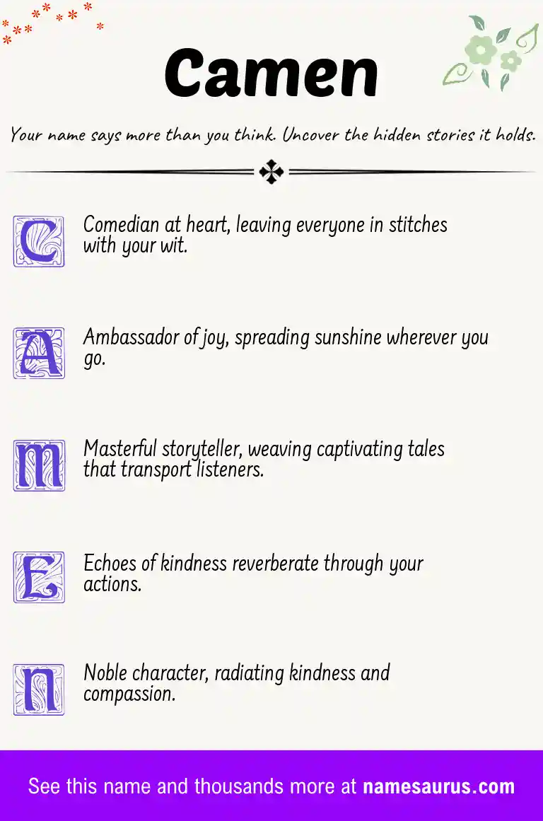 Acrostic poem about Camen.