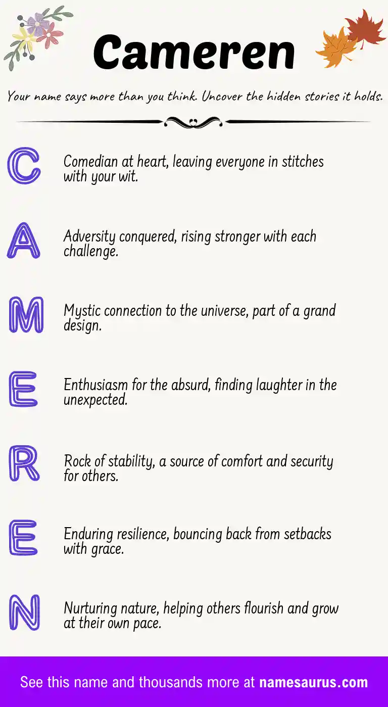 Acrostic poem about Cameren.