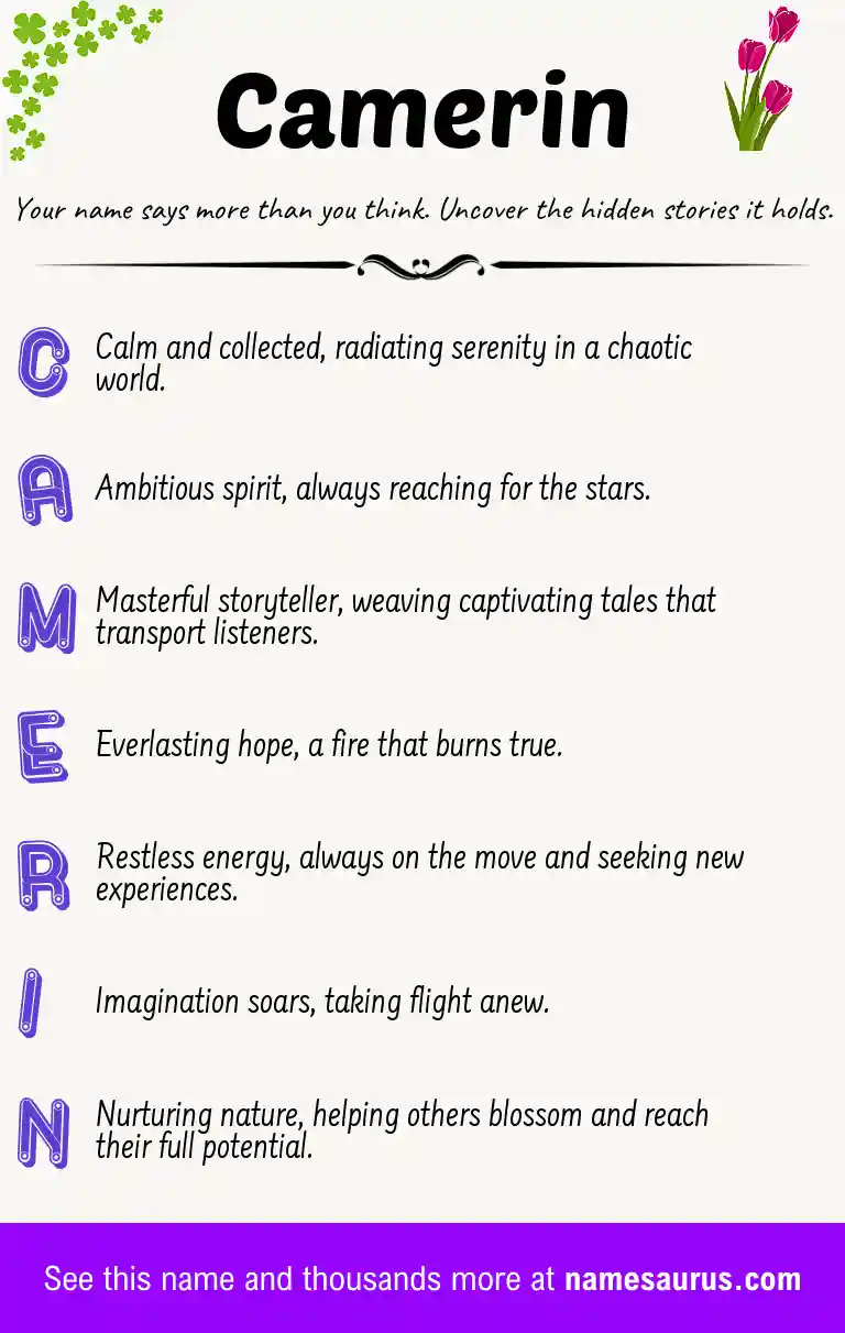 Acrostic poem about Camerin.