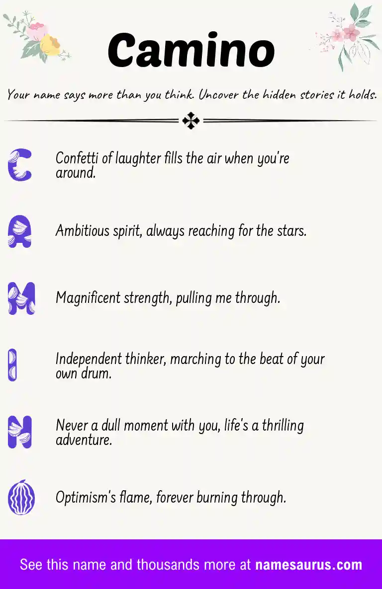 Acrostic poem about Camino.