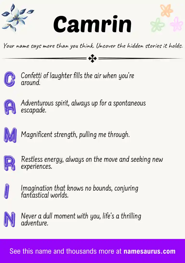 Acrostic poem about Camrin.
