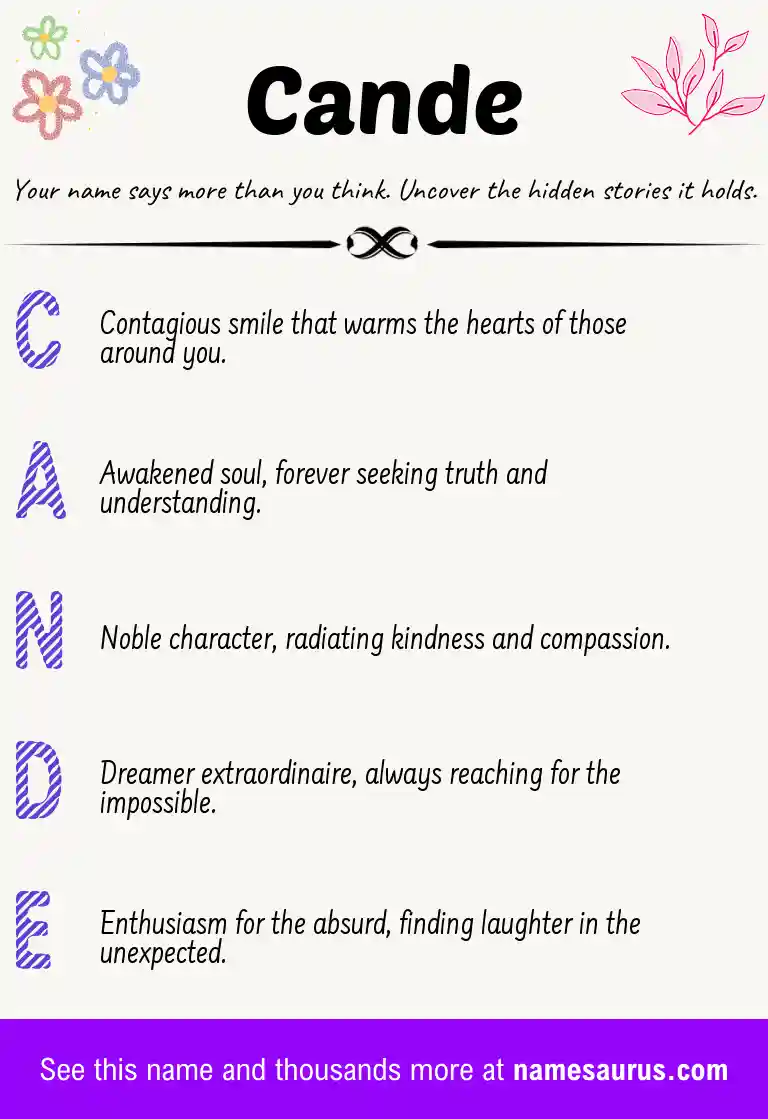 Acrostic poem about Cande.