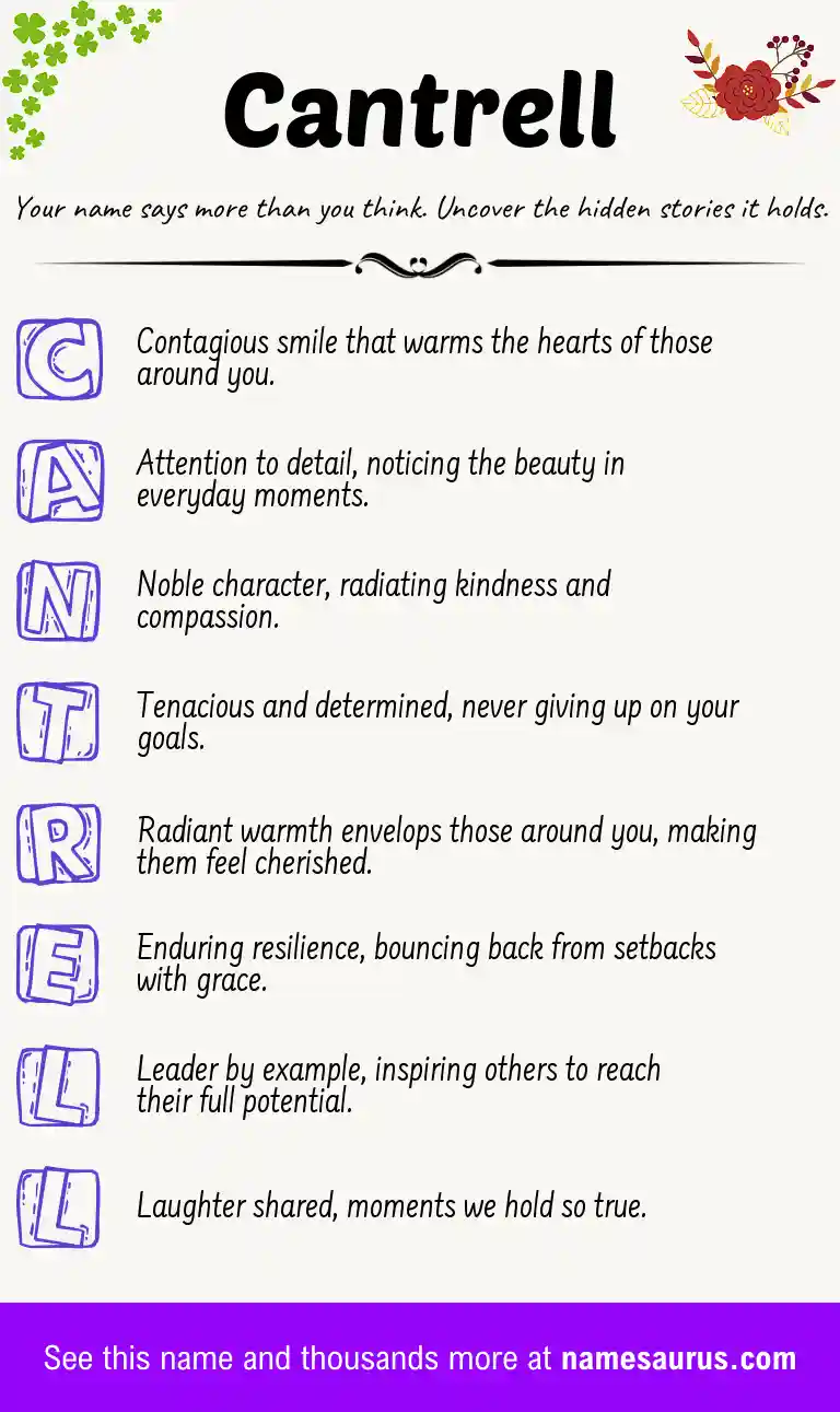 Acrostic poem about Cantrell.