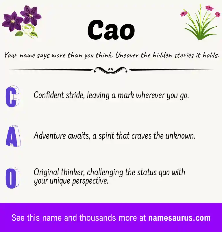 Acrostic poem about Cao.