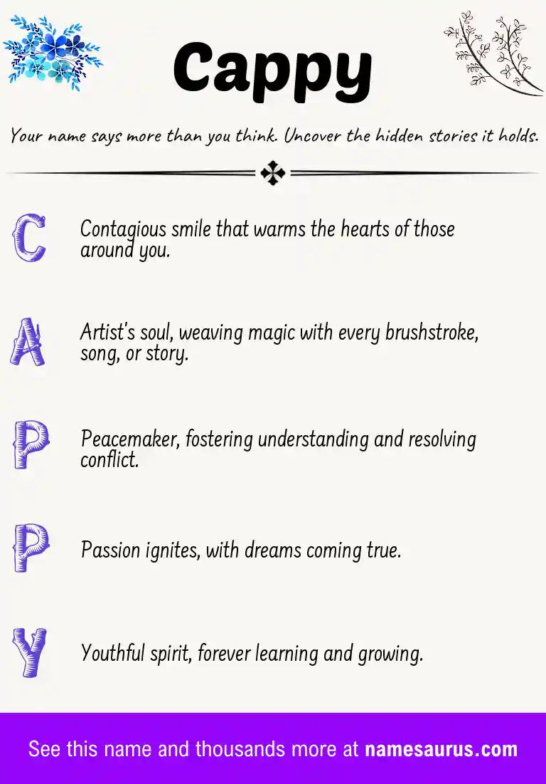 Acrostic poem about Cappy.