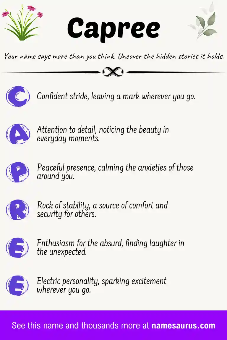 Acrostic poem about Capree.