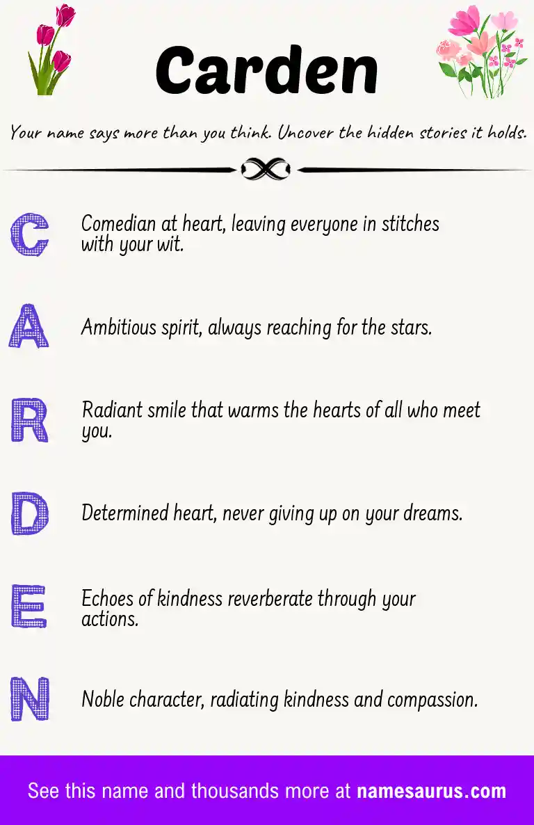 Acrostic poem about Carden.