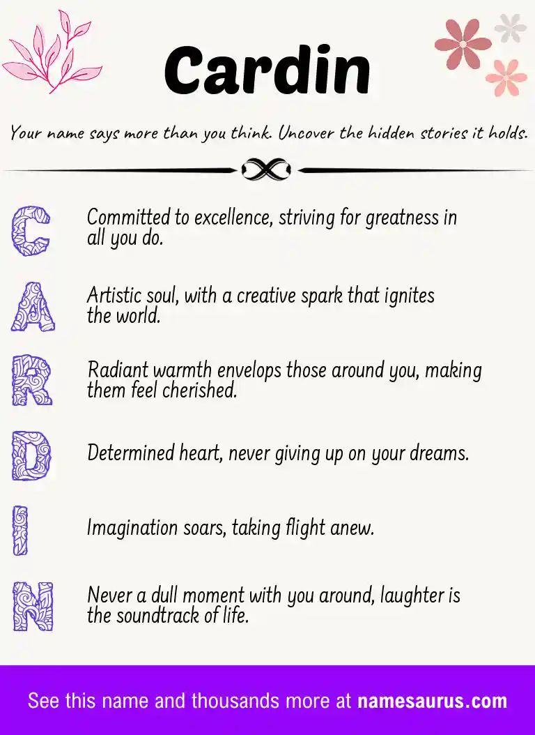 Acrostic poem about Cardin.