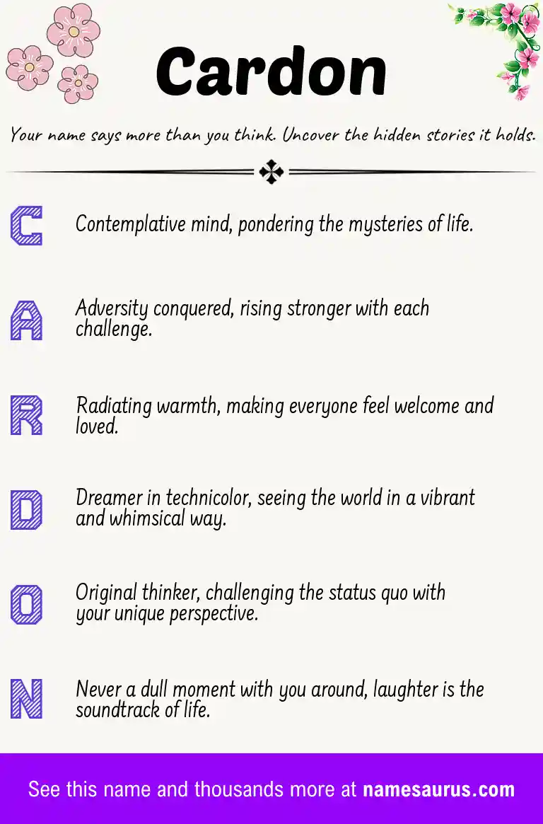 Acrostic poem about Cardon.