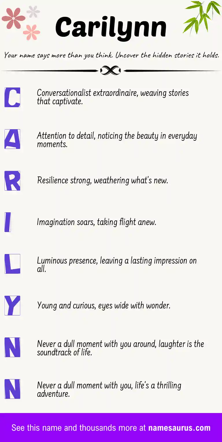 Acrostic poem about Carilynn.