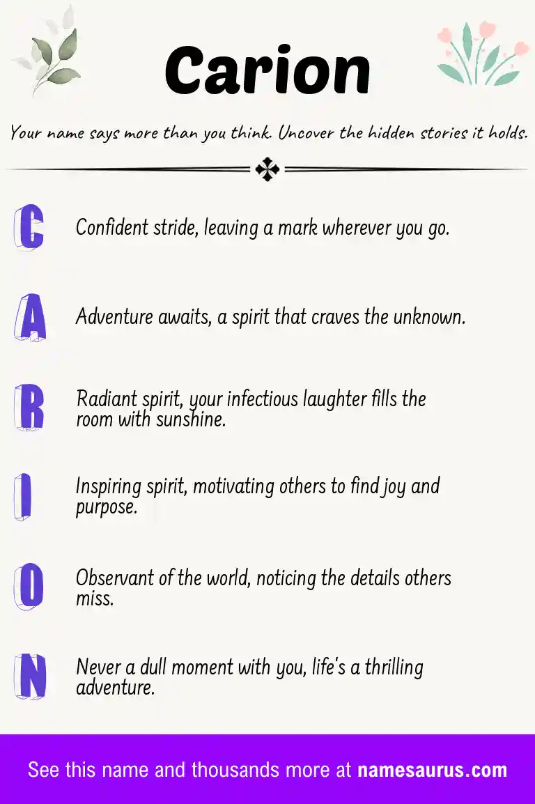 Acrostic poem about Carion.