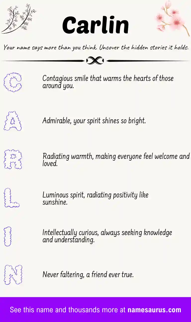 Acrostic poem about Carlin.