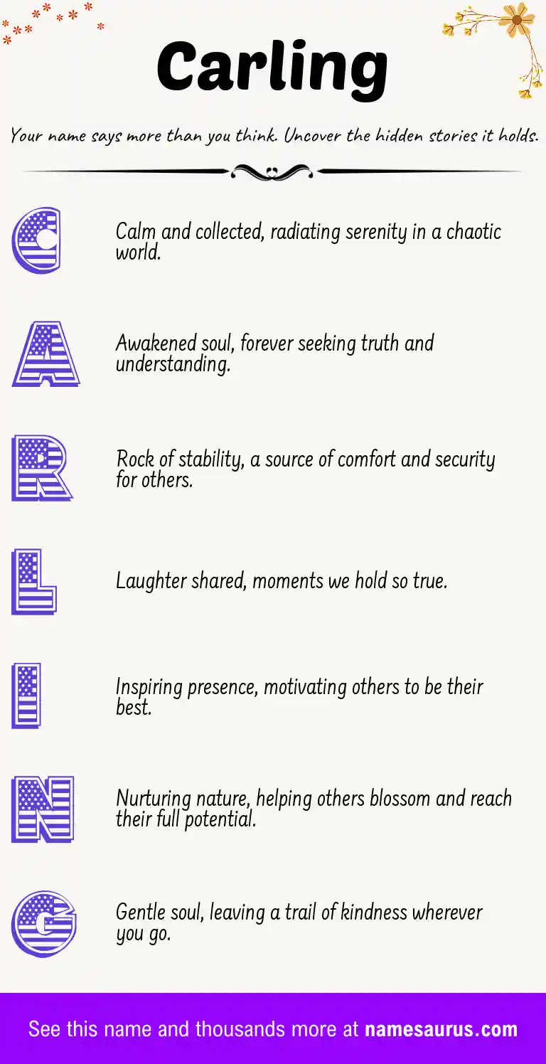 Acrostic poem about Carling.