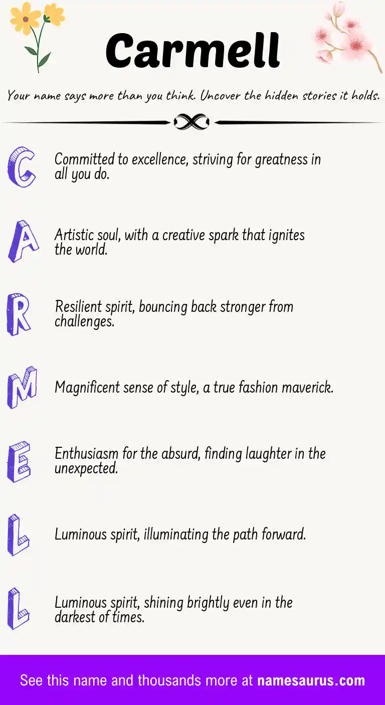 Acrostic poem about Carmell.