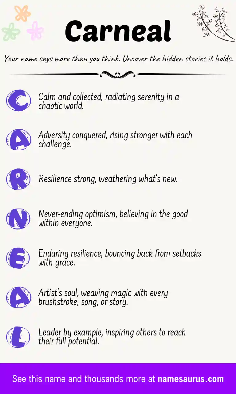 Acrostic poem about Carneal.