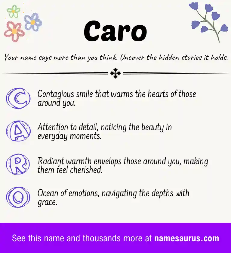 Acrostic poem about Caro.