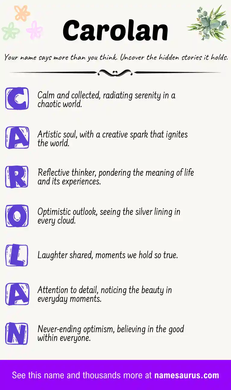 Acrostic poem about Carolan.