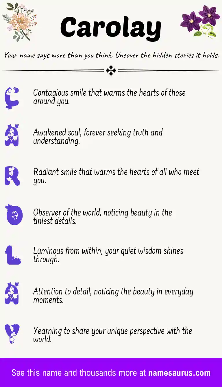 Acrostic poem about Carolay.