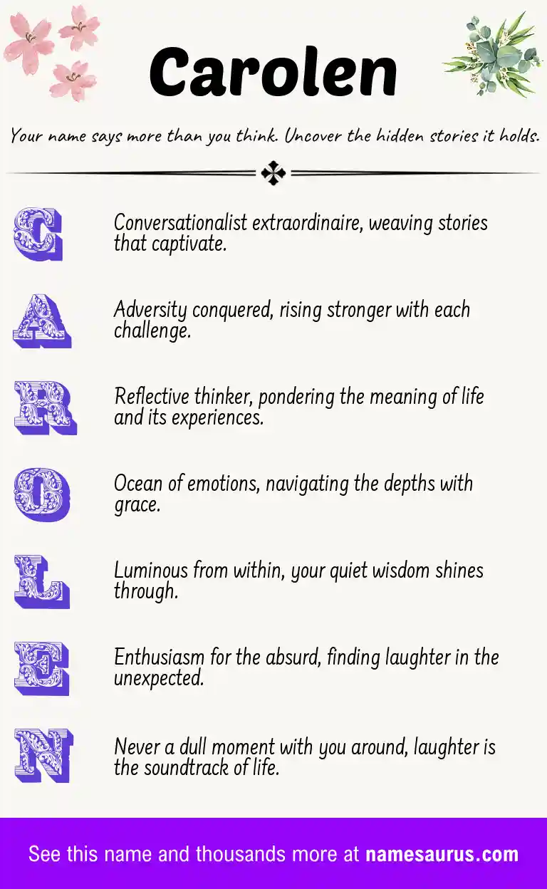 Acrostic poem about Carolen.