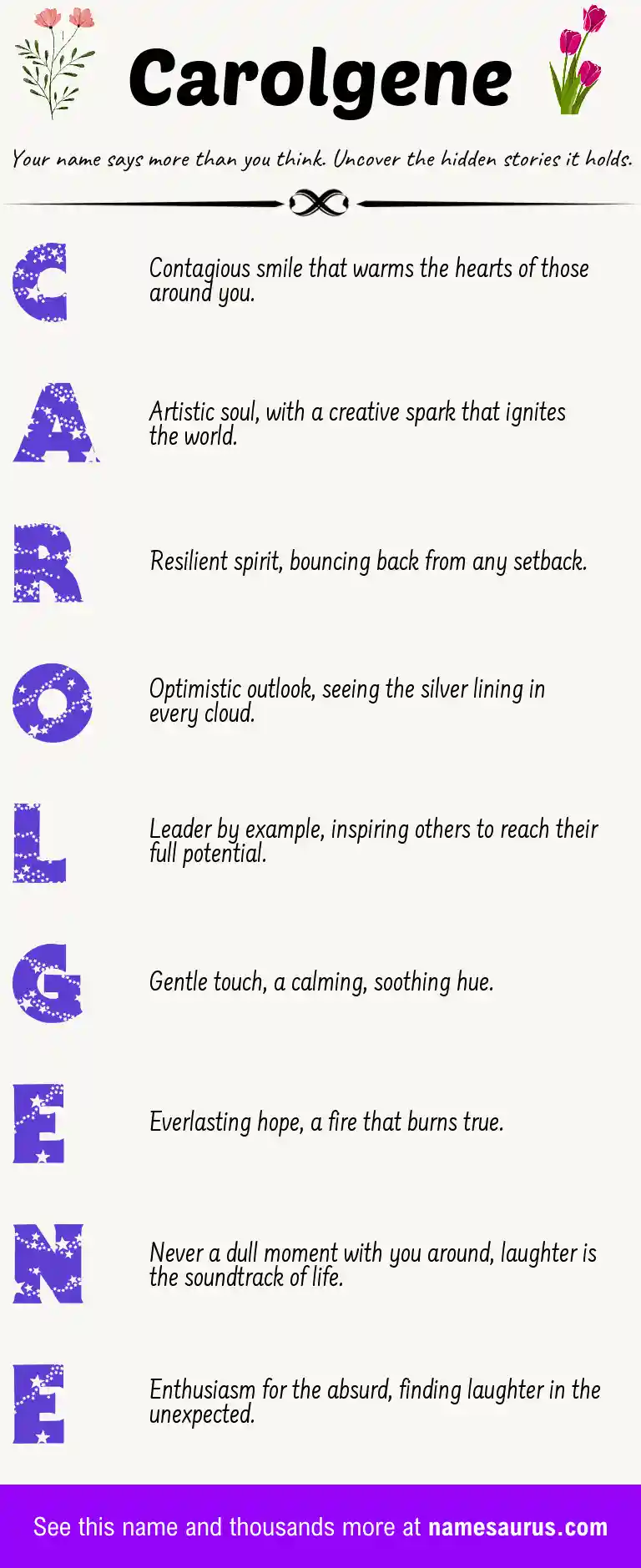 Acrostic poem about Carolgene.