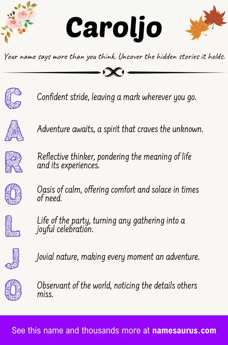Acrostic poem about Caroljo.