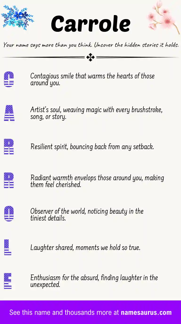 Acrostic poem about Carrole.