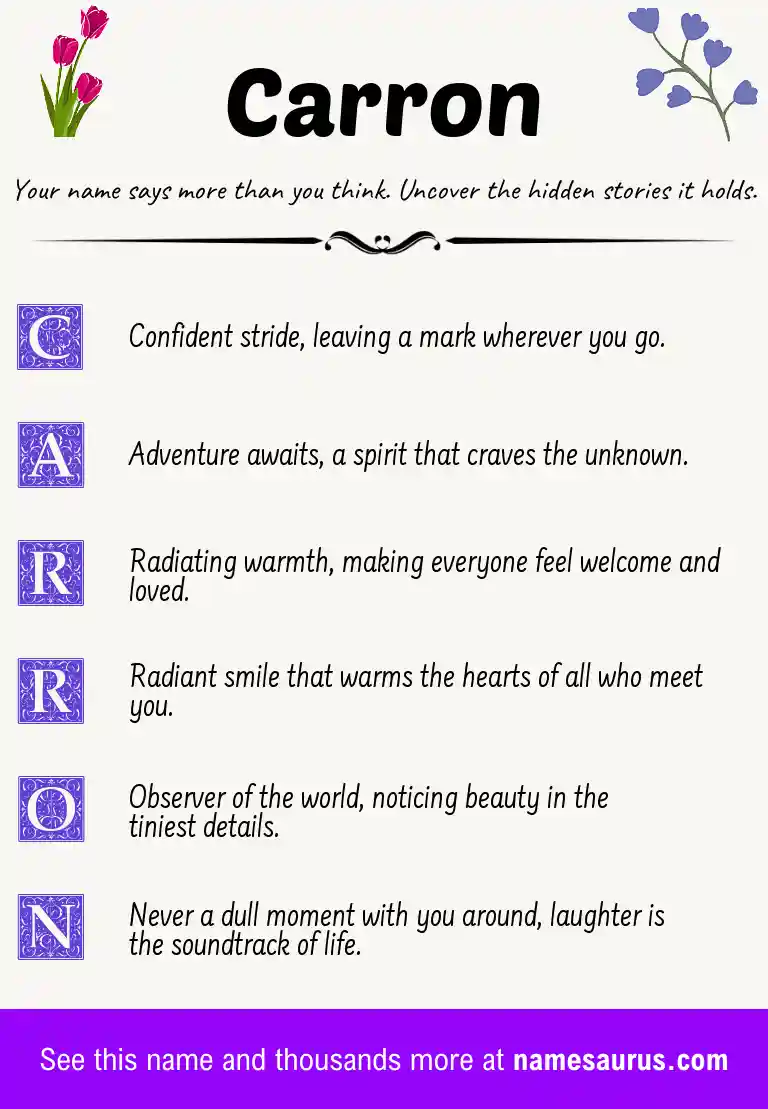 Acrostic poem about Carron.