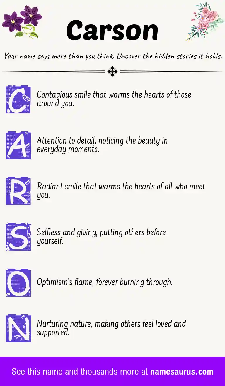 Acrostic poem about Carson.