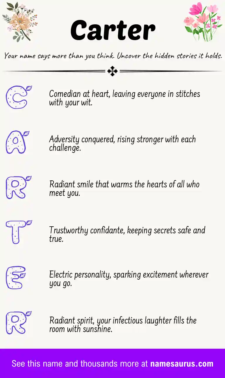 Acrostic poem about Carter.