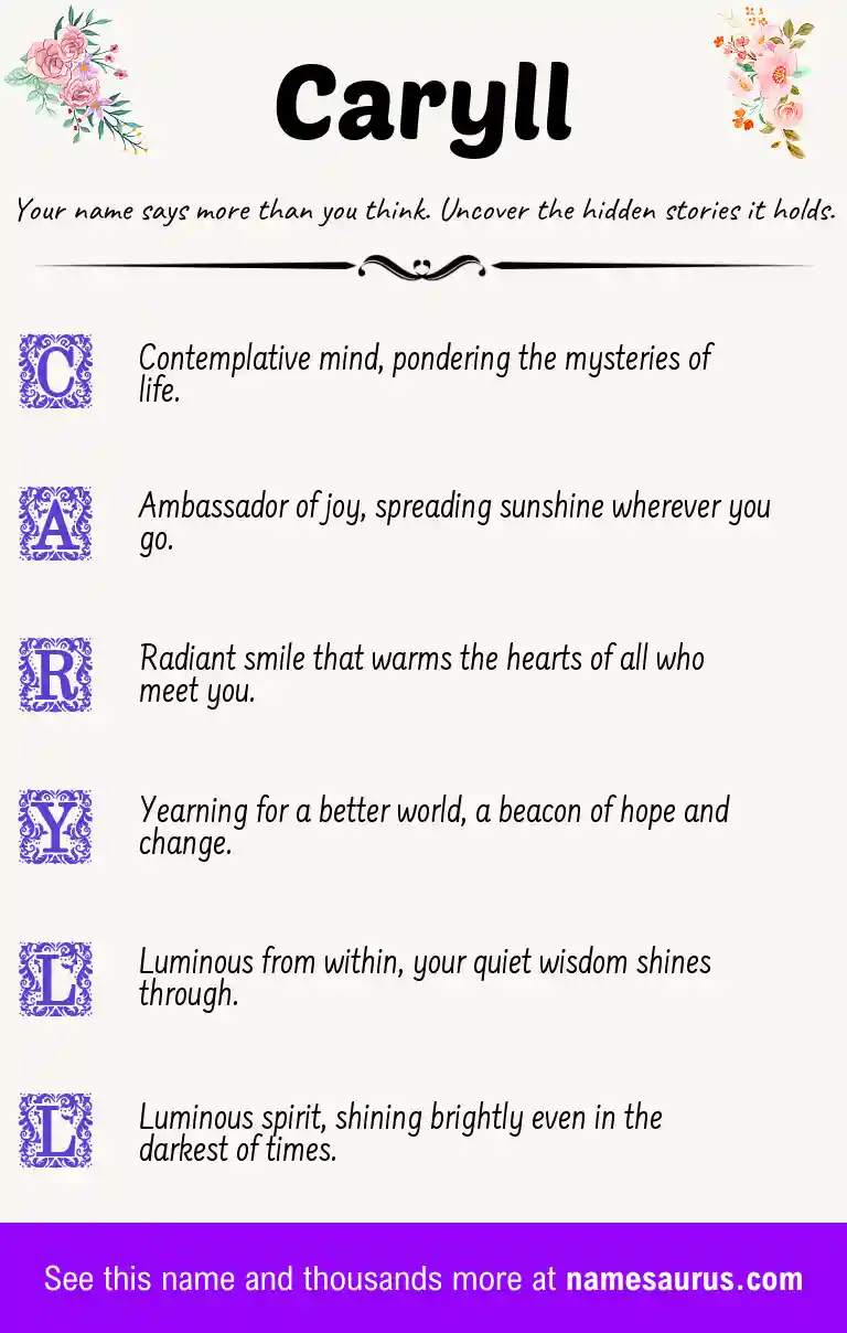 Acrostic poem about Caryll.